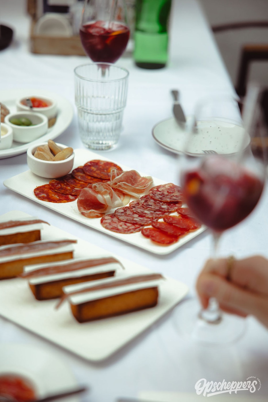 Plank met jamón, chorizo en tapas
